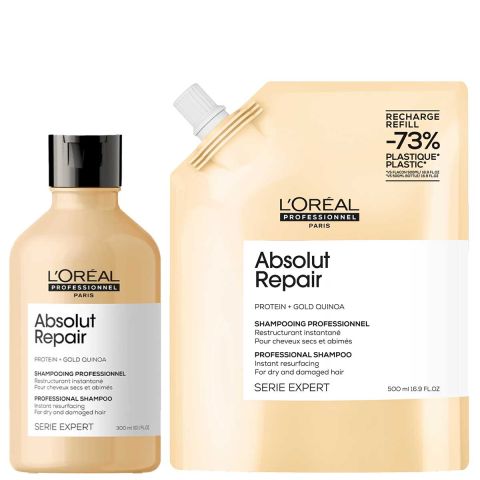 L'Oréal Professionnel - Absolut Repair Shampoo 300 ml + Refill Shampoo 500 ml - Set