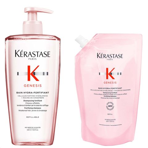 Kérastase - Genesis Bain Hydra-Fortifiant Shampoo 500 ml + Refill Shampoo 500 ml - Set