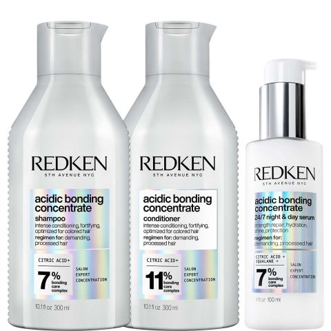 Redken - Acidic Bonding Concentrate Shampoo + Conditioner + Serum Set 