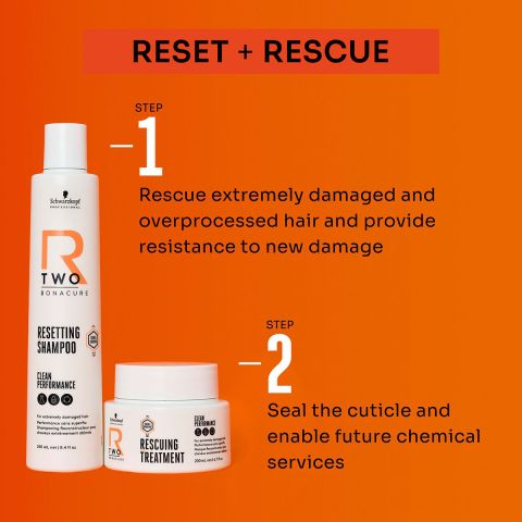 Schwarzkopf - R-TWO - Resetting Shampoo 250 ml & Rescuing Treatment 200 ml 